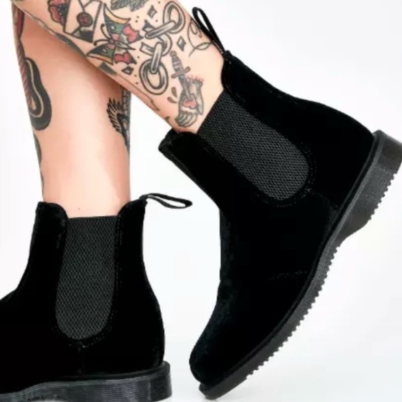 Dr. Martens Flora Chelsea Velvet Boots